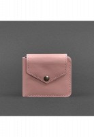 Женское кожаное портмоне  4.2 на кнопке розовое BN-PM-4-2-PINK-PEACH