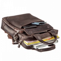 Мужская кожаная коричневая сумка SHVIGEL 11166