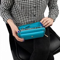 Английский женский кожаный кошелек Ashwood J54 BLUE ATOLL (Синий)