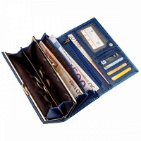 Женский синий кошелёк из натуральной лаковой кожи ST Leather 18901