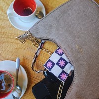 Мини зонт женский механический Fulton L501-041611 Tiny-2 Flower Check (Цветочная клетка)