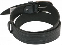 Мужской кожаный ремень под джинсы Skipper 1063-40 черный 4 см