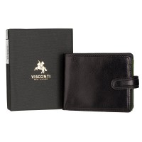 Мужской  кожаный кошелек Visconti TR35 Atlantis c RFID (Black Green)