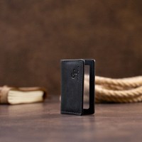 Женская кожаная визитница с обложкой для ID-паспорта  GRANDE PELLE 11290 Черная
