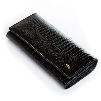 Женский кожаный лаковый кошелек SERGIO TORRETTI FEW1-V black