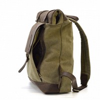 Мужской рюкзак из кожи и канваса TARWA ROc-5191-3md