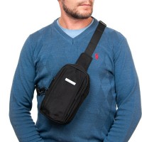 Мужская тканевая сумка-слинг Lanpad 6043 black