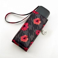 Мини зонт женский механический Fulton L501-038741 Tiny-2 Houndstooth Poppy (Маки)