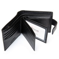 Мужской кожаный кошелек  DR. BOND MS-27CK black