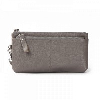 Женская кожаная косметичка Cosmetic  A-00276 grey