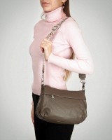 Женская кожаная сумка через плечо ALEX RAI 6001 dark khaki