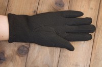 Перчатки женские чёрные трикотажные 8158s1 S