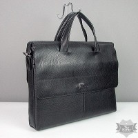 Портфель модерн из кожзама мужской черный Fashion