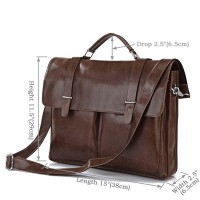 Мужской кожаный коричневый портфель John McDee jd7100b