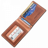 Кожаный коричневый зажим для купюр GRANDE PELLE 11240