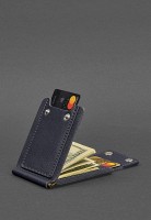 Мужское кожаное портмоне 10.0 зажим для денег темно-синий BN-PM-10-NAVY-BLUE