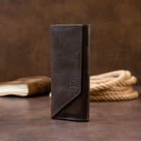 Женский кожаный клатч GRANDE PELLE 11317 Шоколадный