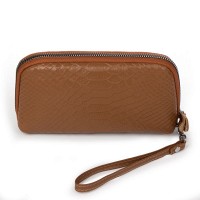 Женская кожаная косметичка Cosmetic 60096 L-brown