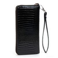 Женский кожаный лаковый кошелек SERGIO TORRETTI FEW38 black