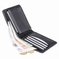 Кожаный мужской кошелек с RFID защито1 Visconti ht7 blk