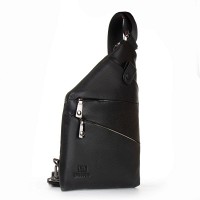 Мужская кожаная сумка слинг BRETTON 9186-50 black