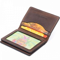 Женская кожаная визитница с обложкой для ID-паспорта  GRANDE PELLE 11292 Коричневая