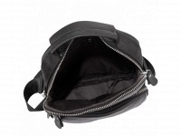 Кожаная мужская сумка через плечо  черная  Tiding Bag A25F-1436A