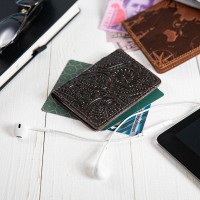 Обложка для документов из кожи HiArt AD-03 Crystal Brown Silk