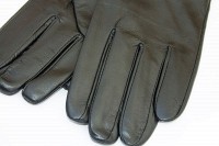 Зимние черные женские перчатки из натуральной кожи