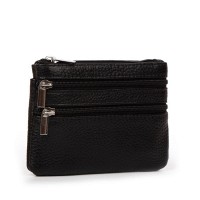 Женская кожаная косметичка-ключница Cosmetic A-00141 black