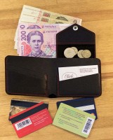 Кожаное портмоне BlankNote 4.2 графит-клубника