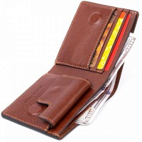 Мужское кожаное портмоне GRANDE PELLE 11308 Коричневое