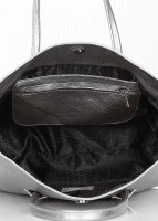 Кожаная сумка POOLPARTY Sense silver