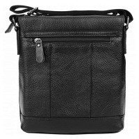 Мужская чёрная кожаная сумка Borsa Leather 1t8153m-black