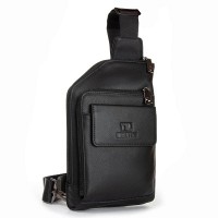 Мужская кожаная сумка слинг BRETTON 5601-5 black