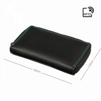 Женский кожаный кошелек с RFID защитой Visconti RB98 Aruba (Black/Rhumba)