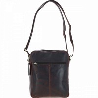Мужская кожаная сумка через плечо Ashwood K42 Brown (Коричневый)