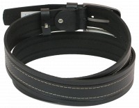 Мужской кожаный ремень под джинсы Skipper 1092-38 черный 3,8 см