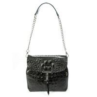 Женская кожаная сумка ALEX RAI 9342 black croco