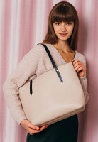 Женский кожаный шоппер Walker Mini светло-бежевый флотар TW-WALKER-BEIGE-FLO