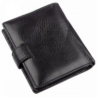 Мужское чёрное портмоне из натуральной кожи ST Leather 18832