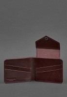 Женское кожаное портмоне  4.2 на кнопке бордовое  BN-PM-4-2-VIN