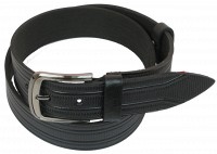 Мужской кожаный ремень под джинсы Skipper 1063-40 черный 4 см