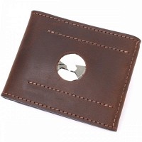 Кожаный мужской зажим для купюр ручной работы  с держателем для Apple AirTag GRANDE PELLE 11618 