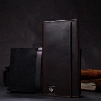 Кожаный мужской кошелек ручной работы с отделом для телефона GRANDE PELLE 11645 