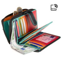 Женский кожаный кошелек Visconti R13 Carmelo c RFID (Black/ Rhumba)