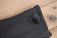 Перчатки женские чёрные трикотажные 8154s3 L