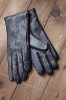 Перчатки женские чёрные кожаные сенсорные 948s2 M Shust Gloves