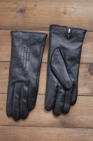 Перчатки женские чёрные кожаные сенсорные 948s3 L Shust Gloves