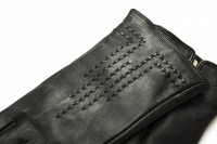 Перчатки женские чёрные кожаные сенсорные 948s3 L Shust Gloves